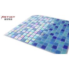 foshan cheap swimming pool tile crystal clear blue glass mosaic tile for swimming pool